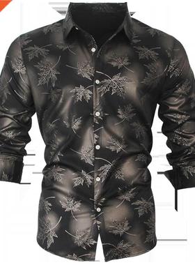 2022 New Social Long Sleeve Maple Leaf Designer Shirts Men S