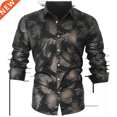 2022 New Social Long Sleeve Maple Leaf Designer Shirts Men S