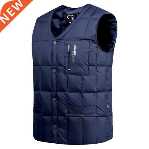 White Duck Down Jacket Vest en Autun Winter War Sleeveles