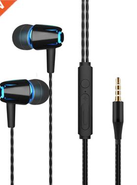 Wired Headphones .5mm Bass Stereo Music Earbuds Sports Head