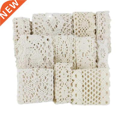 (5Meter/roll) White Beige Cotton Embroidered Lace Net Ribbon