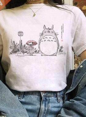 Totoro Studio Ghibli Harajuku Kawaii T Shirt Women Ullzang M