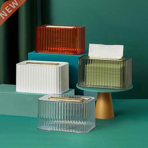 Transparent Tissue Box with Spring PET Paper Dispenser Napki