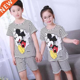 Children's Casual Baby Kids Mickey Mouse Clothes Pajamas Set