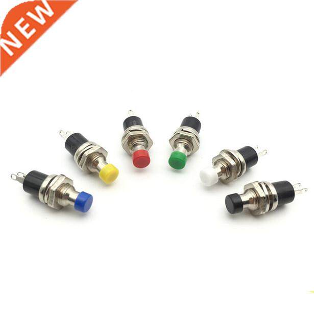 10PCS 7mm Thread Multicolor 2 Pins Momentary Push Button Swi