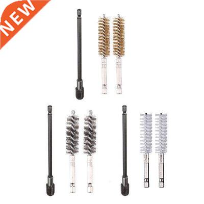 2pcs Pipe Dredging Hex Shank Brush Kit with Drill Bit