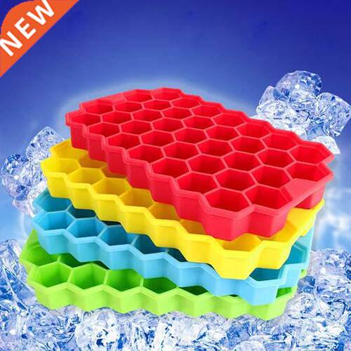 10 Colors 7 Cavity Honeycomb Silicone Ice Cube Mold Reusabl