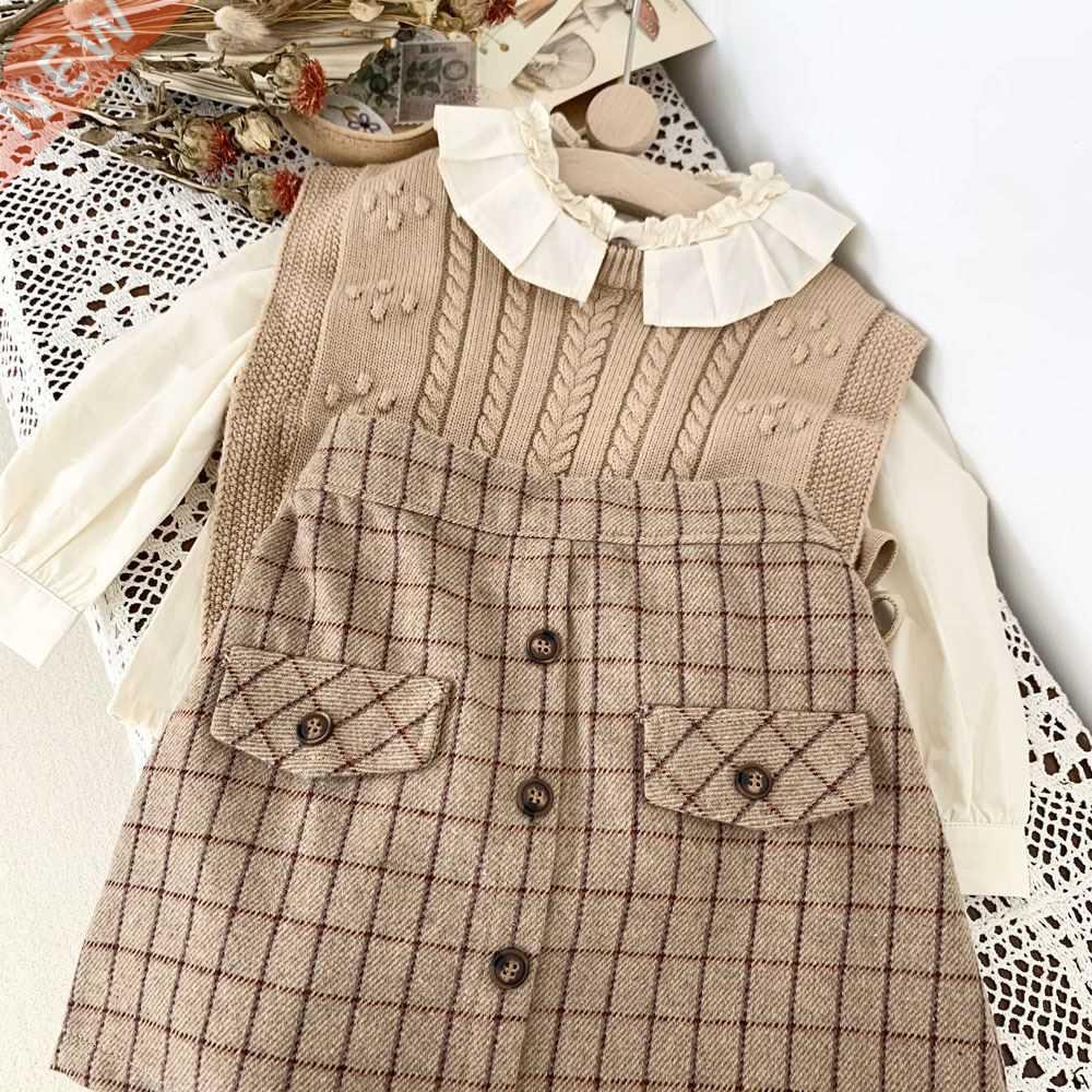 New Winter Children Woolen Skirt Girls' Plaid Skirt