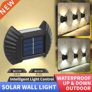 Solar Wall Light 8 LED Waterproof Outdoor Garden Decoration