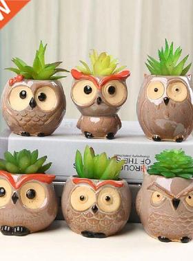 Mn Owl Flowerpot Plant Pot Creatve Cute Anmal Owl S