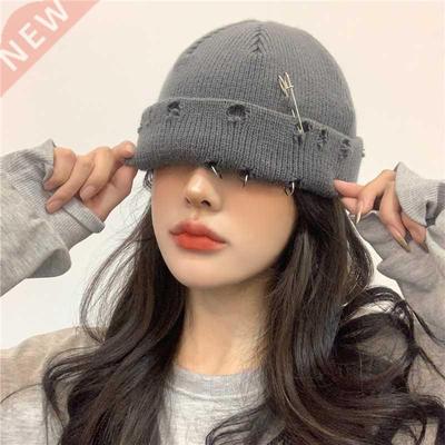 Winter Harajuku Beanies Knitted Hat Women Fashion Warm Thick