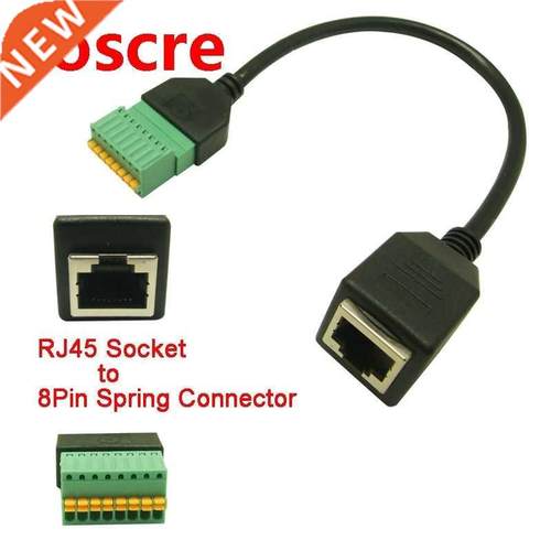 1pcs RJ45 femle cble RJ45 8p8c plug to 8 pin terminl RJ4