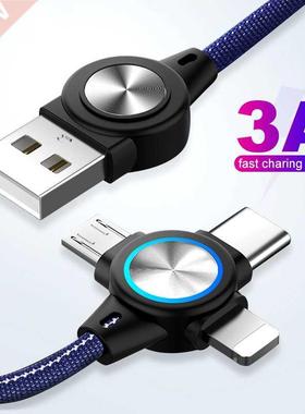 In 1 USB Cable For Mobile Phone Micro USB Type C 8 Pin Cha