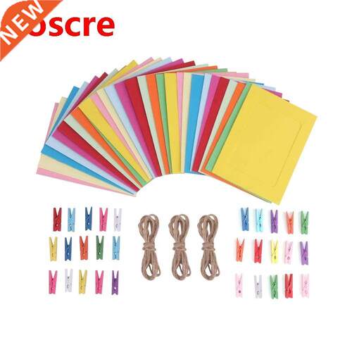 Colorful Photo Frame Wooden Clip Paper Picture Home Deco