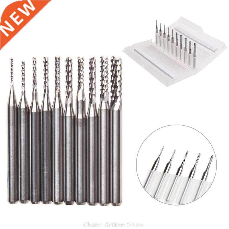 10Pcs 1/8'' 0.8-3.175mm Drill Bits Engraving Cutter Rotary P
