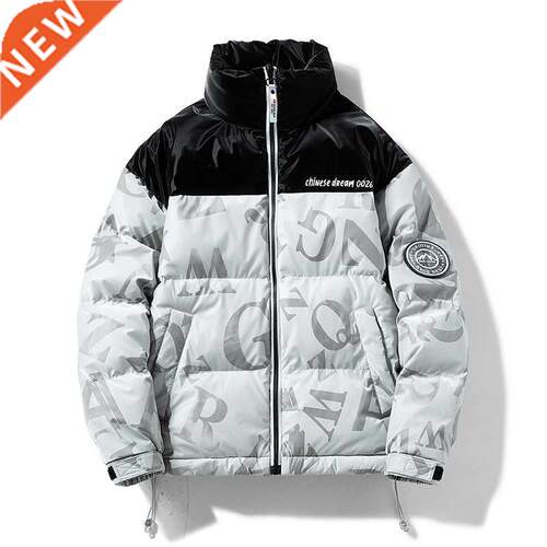 Autumn Winter New Men Harajuku Solid Warm Puffer Jacket 2022