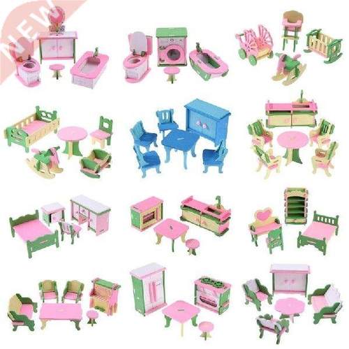 Miniature Wooden 3D Furniture Toys Kids Simulation