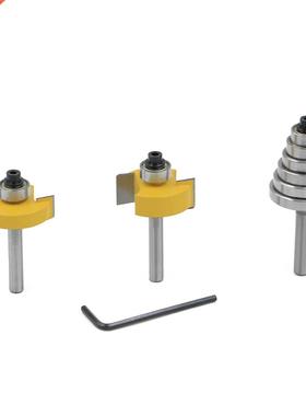 KKMOON 3Pcs 1/4 Inch Shank Rabbet Router Bit with 6 Intercha