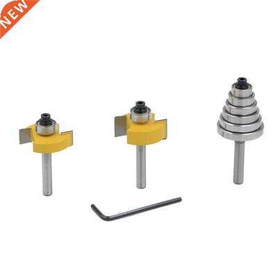 KKMOON 3Pcs 1/4 Inch Shank Rabbet Router Bit with 6 Intercha