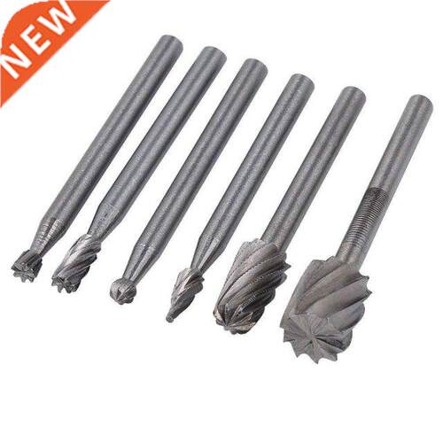 6PCS HSS Rotary Multi Tool Burr Routing Router Bit Mill Cutt