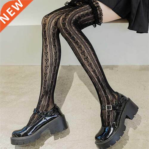 Black and White Lace Lolita High Tube Thigh Knee Socks Femal