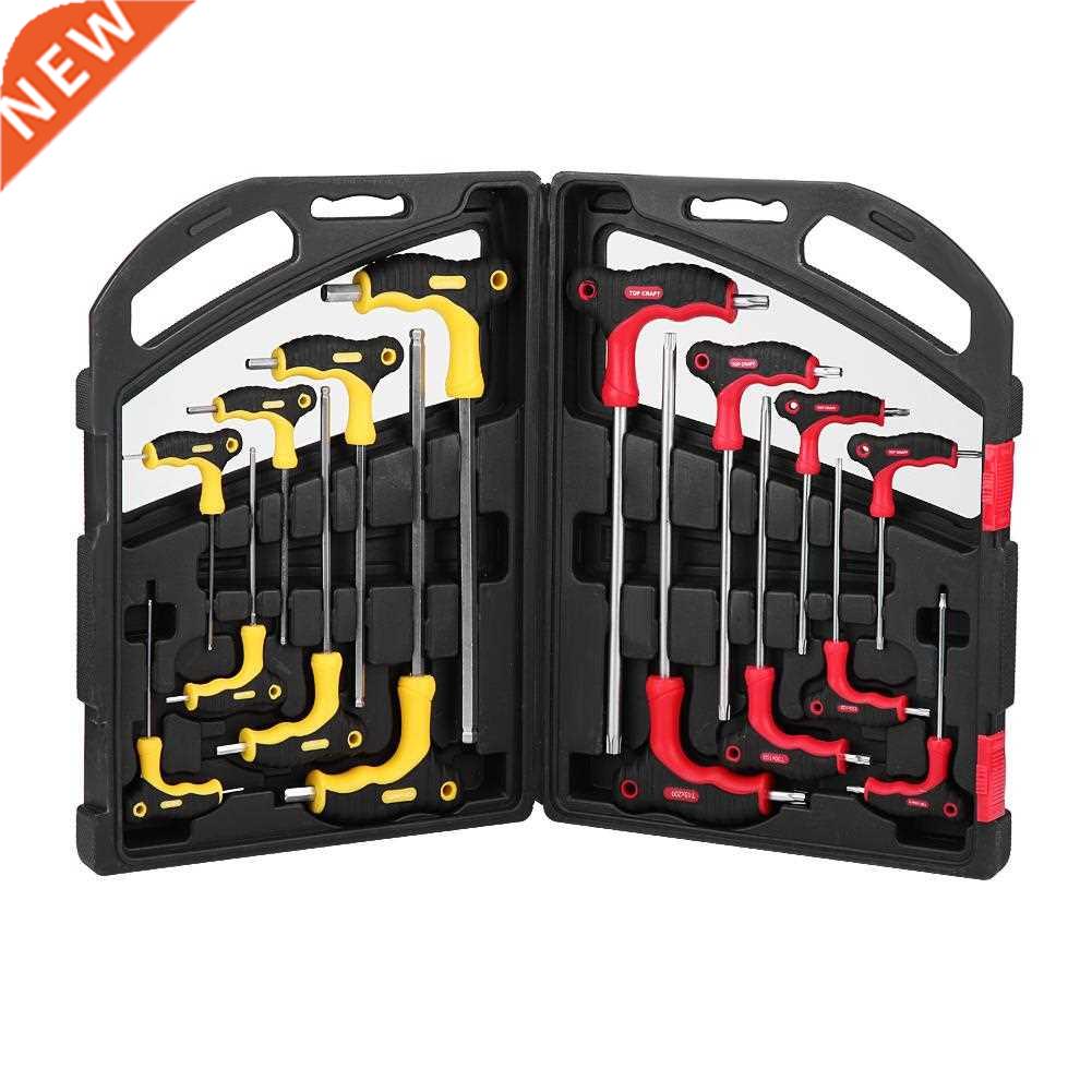 16Pcs T Bar Handle Spanner Set Star Torx & Hex Ball End