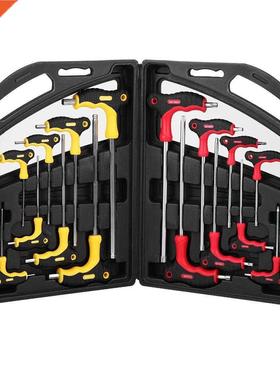 16Pcs T Bar Handle Spanner Set Star Torx & Hex Ball End