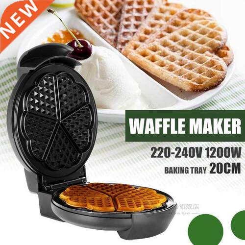 E 1200W Non-stck Electrc Cake Waffle Maker Machne Crept