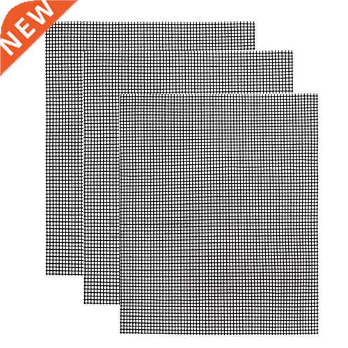3Pcs BBQ Grill Mats Reusable BBQ Mesh Mat Teflon Grill Mat N