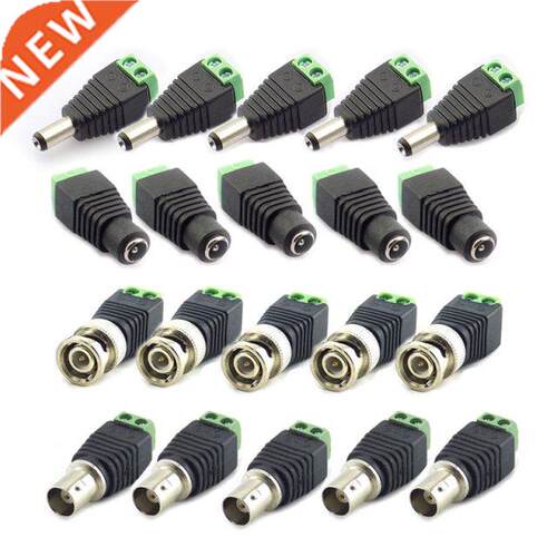 10pcs 12V 2.1*5.5mm DC BNC Male Female Adapter Coax CAT5 Vid