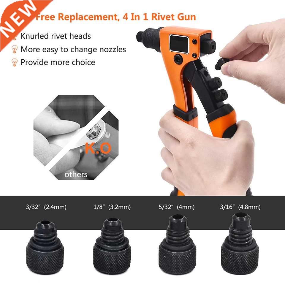 8” Hand Riveter Guns 4 in 1 Pop Heavy Duty Manual Rivet Nut