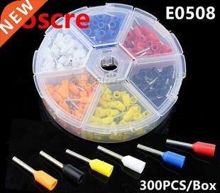 300pcs/box E0508 6 colors Bootlace cooper Ferrules kit set W