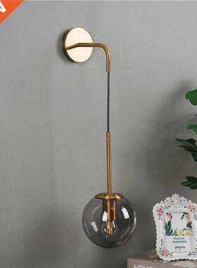 Nordic Modern Glass Ball Wall Lamps Retro Simple Bedside Liv