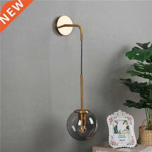Nordic Modern Glass Ball Wall Lamps Retro Simple Bedside Liv