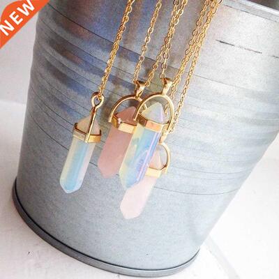 IPARAM Fashion rend Crystals Necklace Bohemian Hexagon Opal