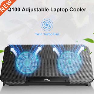Two USB Laptop Cooling Pad Adjustable Notebook Lifting Cooli