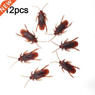 12PCS/SET Fake Roaches Prank Cockroach Halloween Plastic