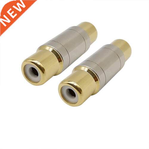 2Pcs Gold Plated Dual RCA Connector Straight RCA Female to F