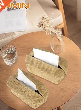 HOOMIN Cotton Linen Fbric Npkin Cse Desktop Pper Holder