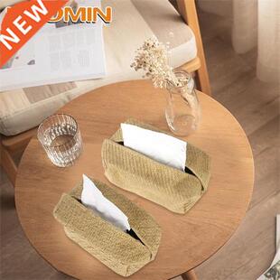 HOOMIN Cotton Linen Fbric Npkin Cse Desktop Pper Holder