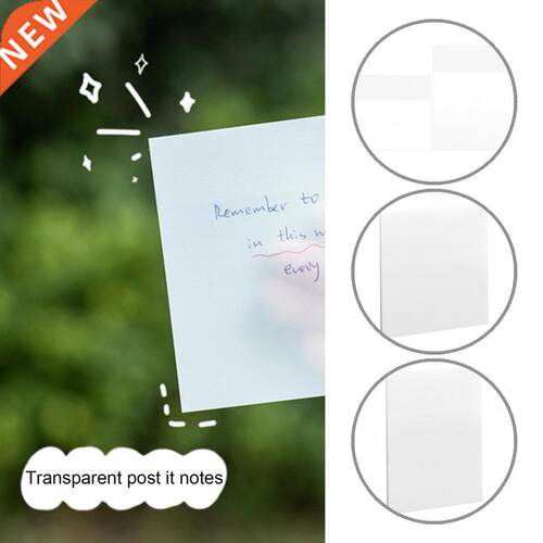 Transparent 100 Sheets Useful Warm Tips Memo Pad PET Notes P
