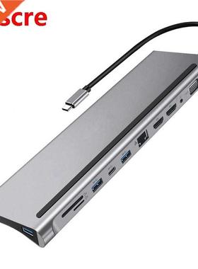 Type C HUB USB3.0 Docking Station MST Multi Dual HDMI-Compat