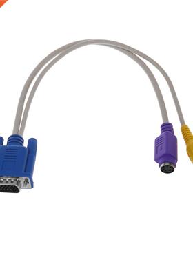 PC 15 Pin VGA Male to TV S-Video/RCA Female AV OUT Adapter C