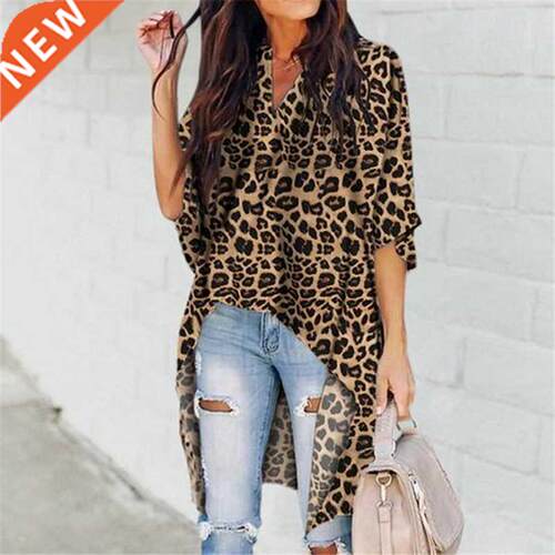 Autumn Chiffon Long Blouse Women Leopard Printed Casual Shir
