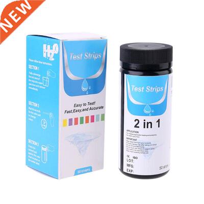 50Strips Water Test Strip Reagent Strips 2in1 pH Hardness Ta