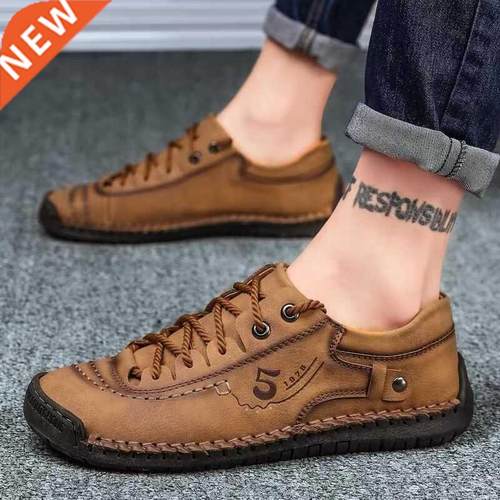 New Men Leather Casual Shoes Outdoor Comfortable High Qualit
