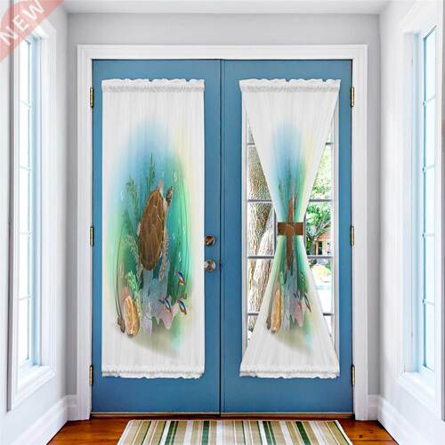 Sea Turtle Swimming In The Ocean Door Curtain for Bedroom