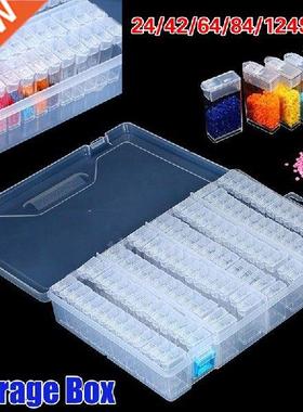 Storage Boxes 24/42/64/84/124 Slots Clear Plastic Box