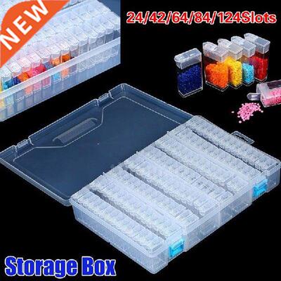 Storage Boxes 24/42/64/84/124 Slots Clear Plastic Box
