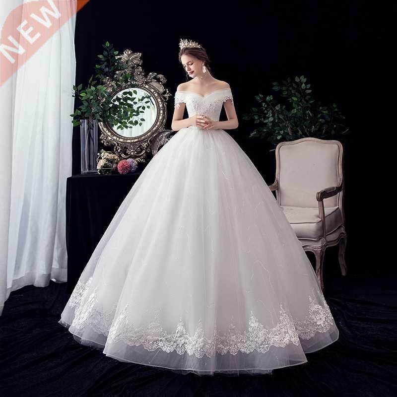Gryffon Wedding Gowns Sweet Boat Neck Floor-length Lace Up B - 实物图